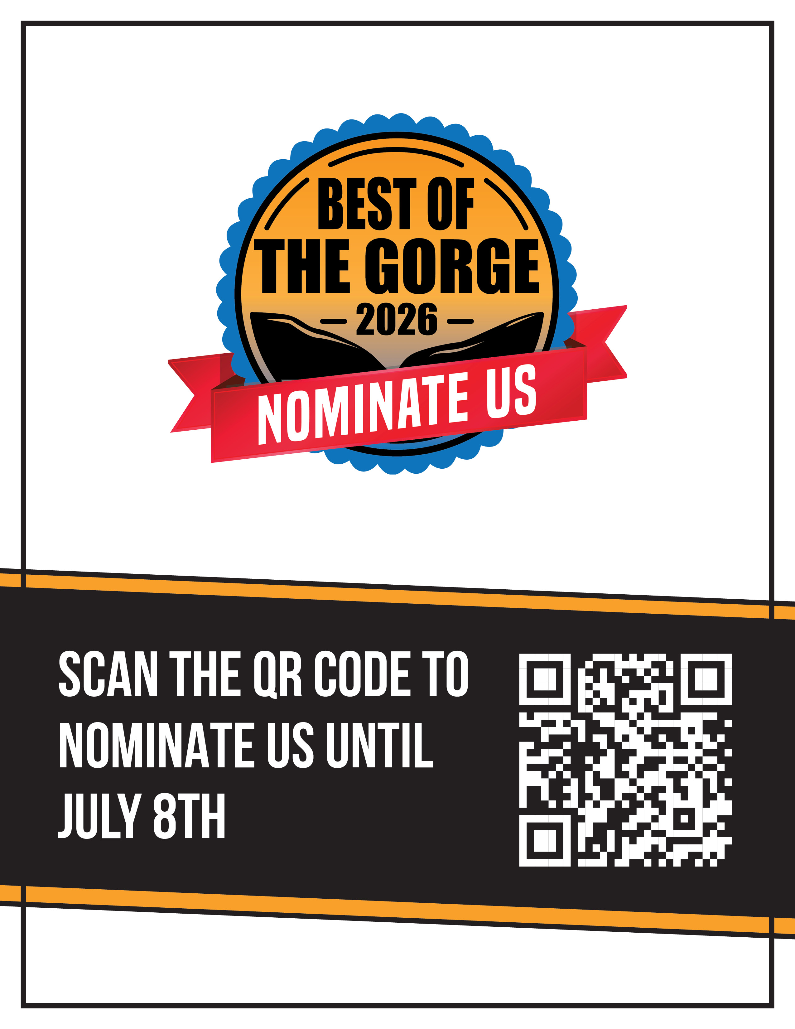 Best of the Gorge 2026 Vote for Us QR Code Flyer Thumbnail